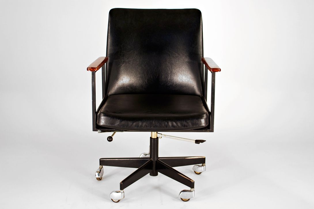 Foto Black Leather Mauser Office Chair 1955
