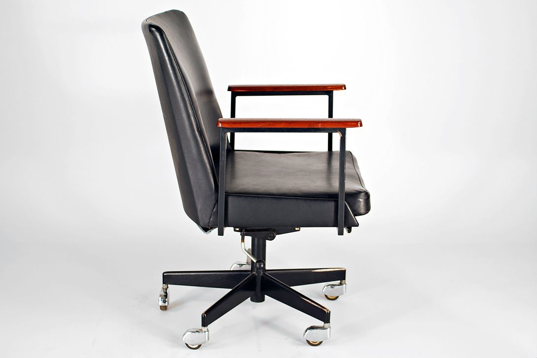 Foto Black Leather Mauser Office Chair 1955