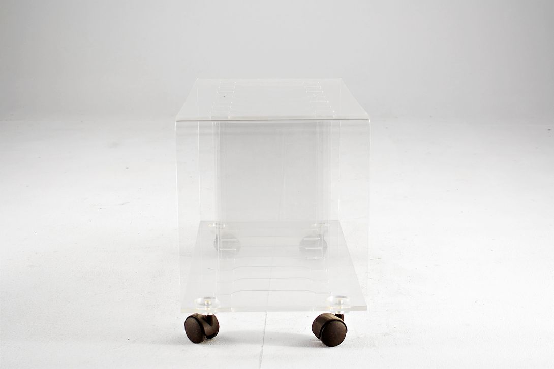 Foto Acrylic TV Table with LP Shelf h42x61x33