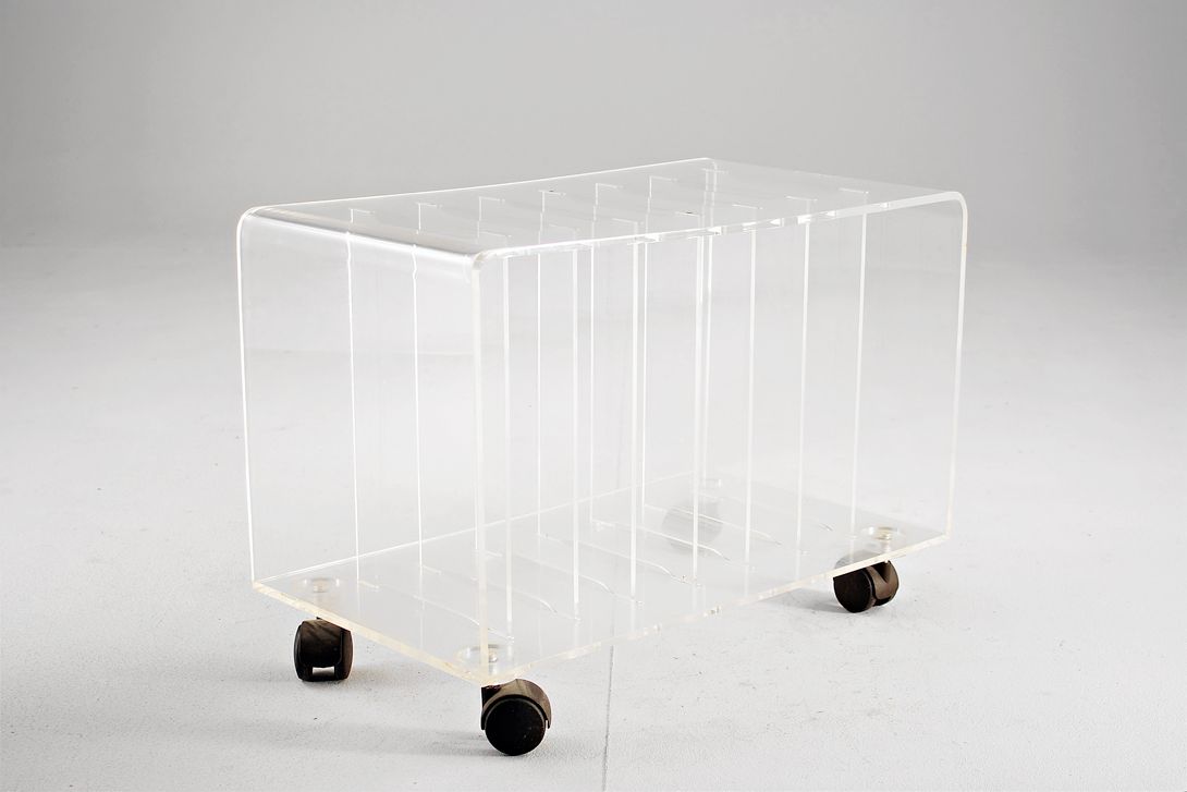 Foto Acrylic TV Table with LP Shelf h42x61x33