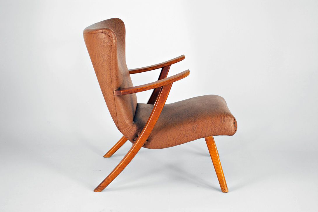 Foto Cocktail Chair Brown Skyleather 1950