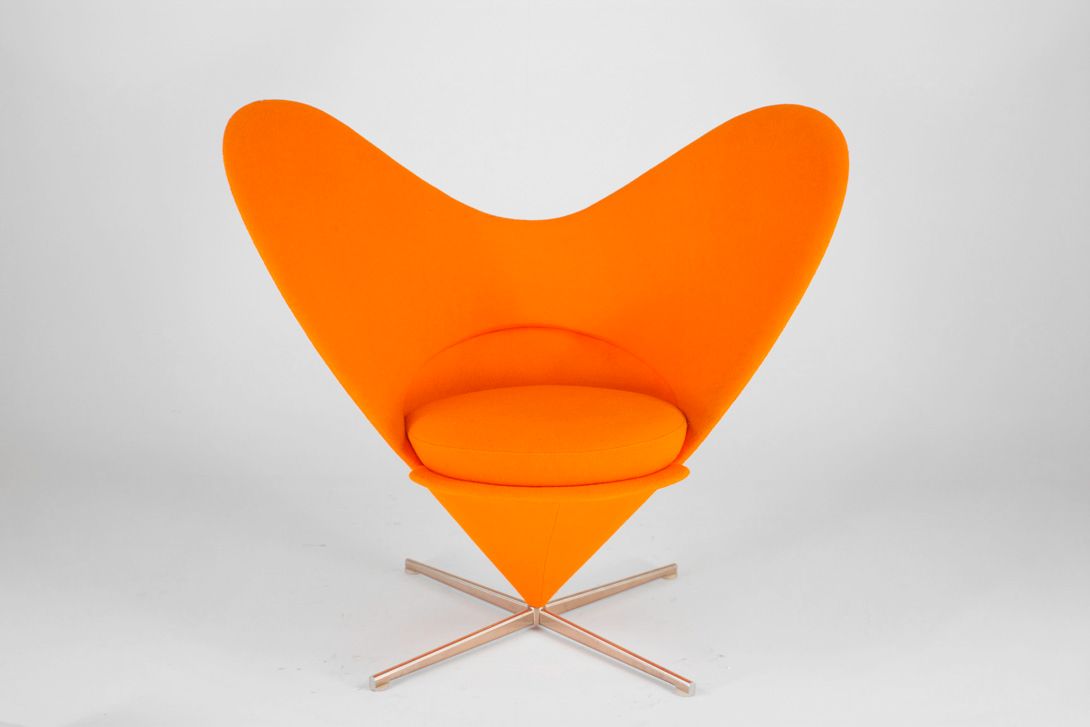 Foto Orange Verner Panton Heart Chair 1959