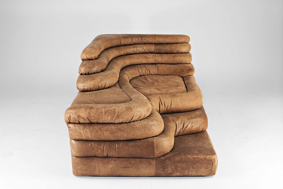 Foto DS-1025 Terazza Sofa Cognac Leather h66x155x86