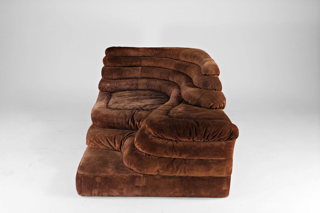 Foto DS-1025 Terazza Sofa Brown Suede h66x155x86