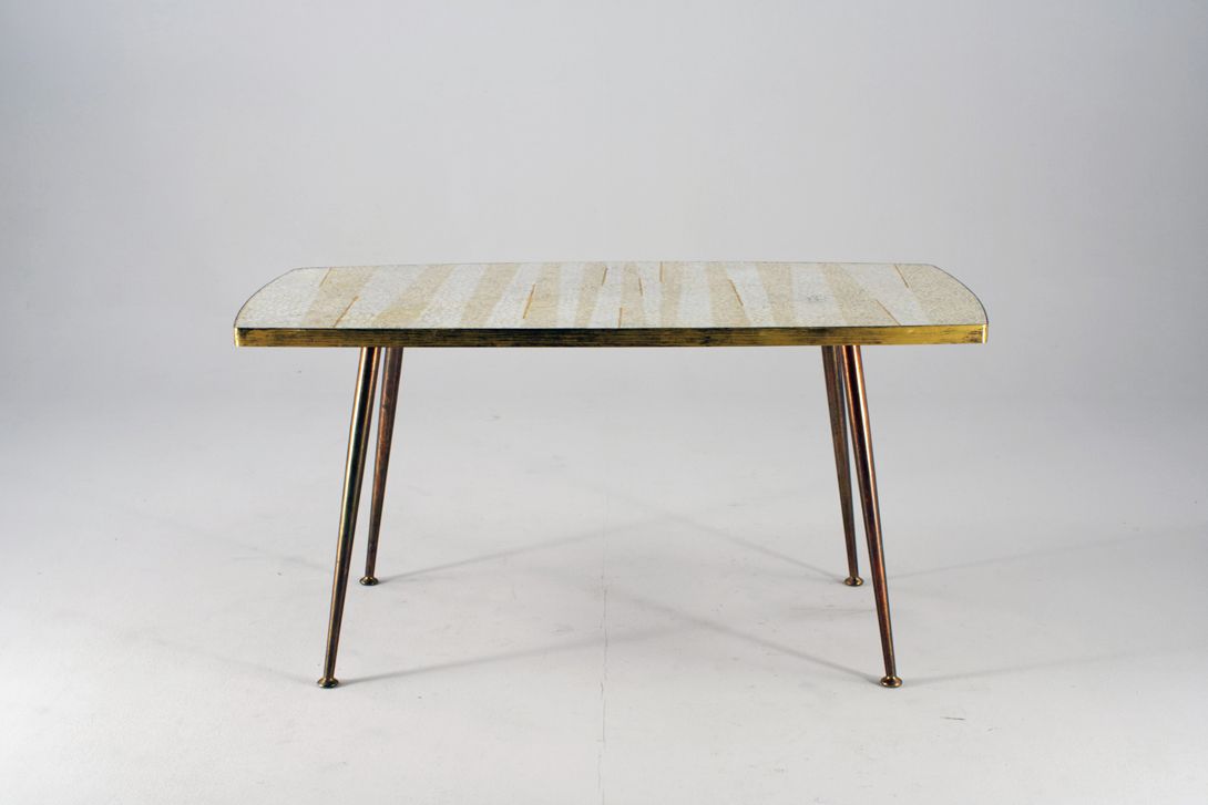 Foto Berthold Müller Brass Mosaic Coffee Table 1950 h52x104x49