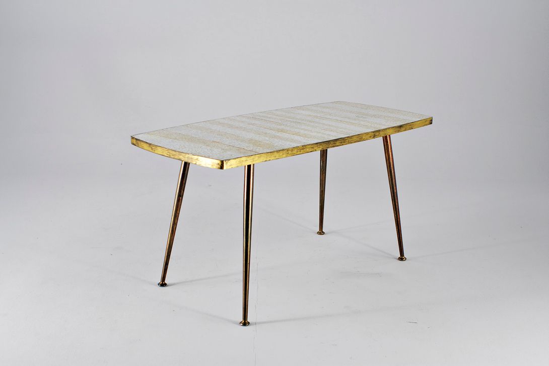 Foto Berthold Müller Brass Mosaic Coffee Table 1950 h52x104x49