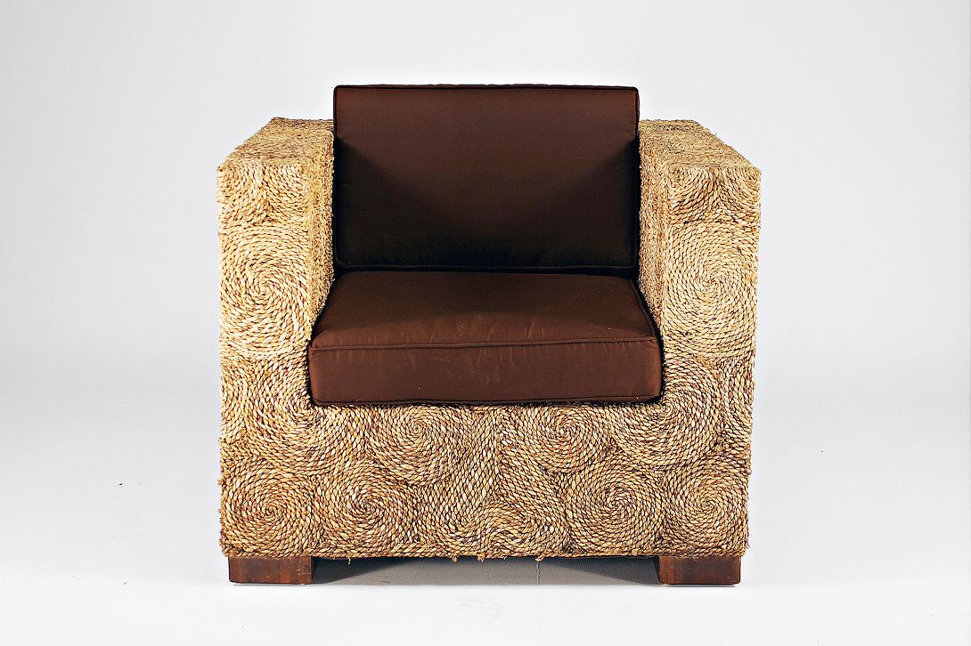 Foto Mediterran Armchair Brown with Rope Ornaments 1980