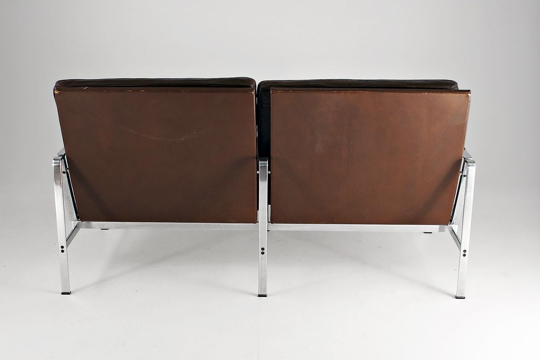 Foto Dark Brown Leather Fabricius Kastholm Sofa h75x145x82