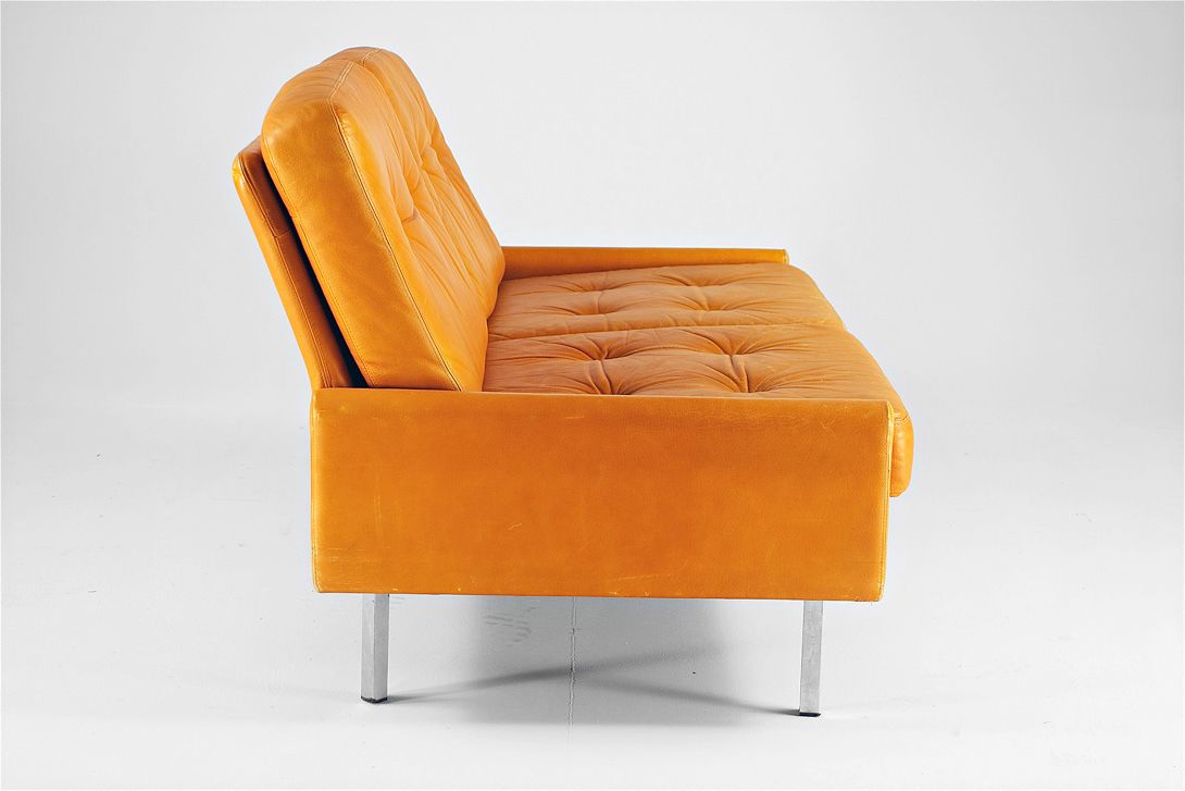 Foto Knoll Sofa Light Cognac Color (Two-Seater) h78x120x74