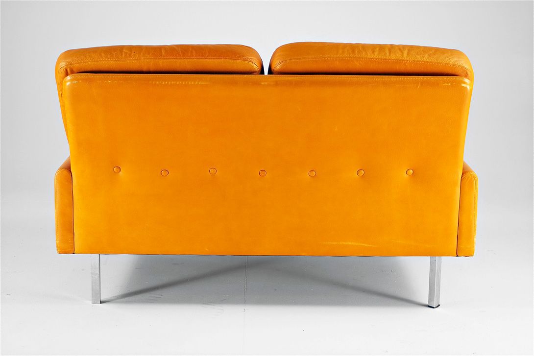 Foto Knoll Sofa Light Cognac Color (Two-Seater) h78x120x74
