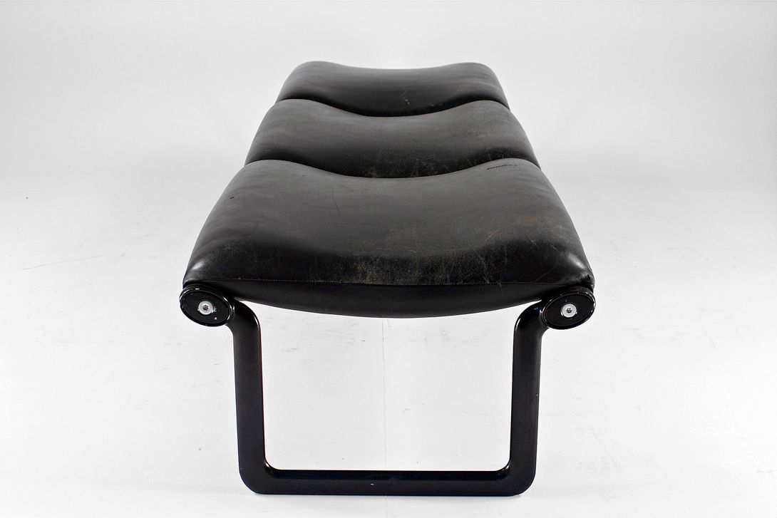 Foto Knoll Bench Hannah Morrison Vintage Black Leather h42x205x64
