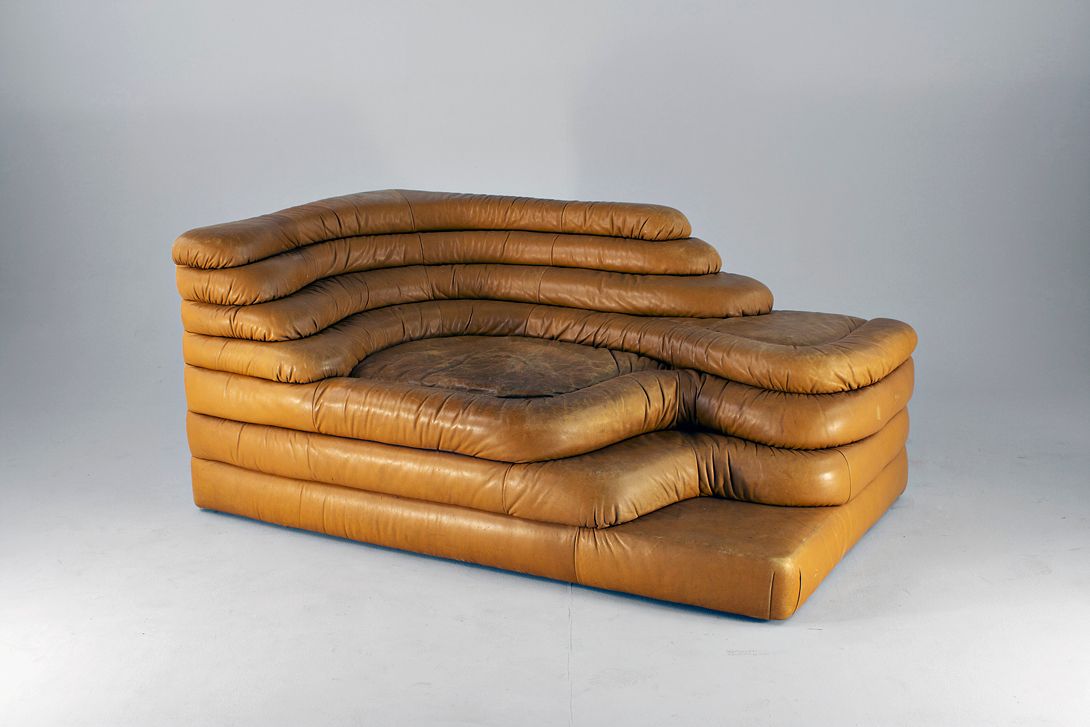 Foto DS-1025 Terazza Sofa Cognac h66x155x86