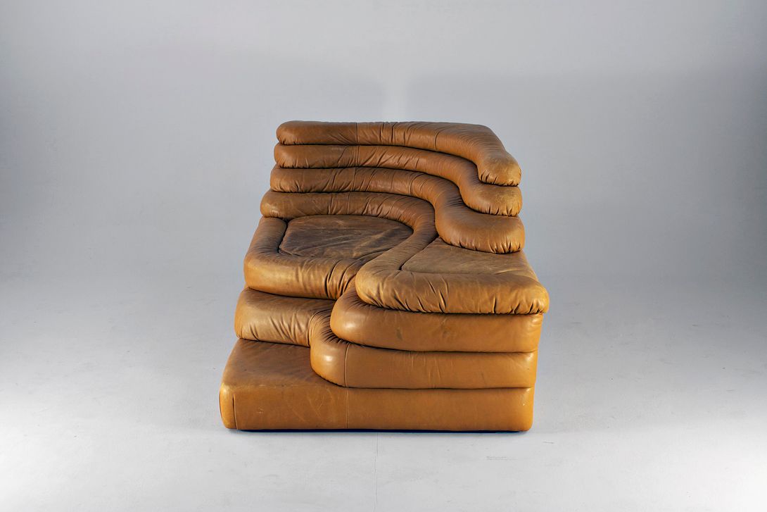 Foto DS-1025 Terazza Sofa Cognac h66x155x86