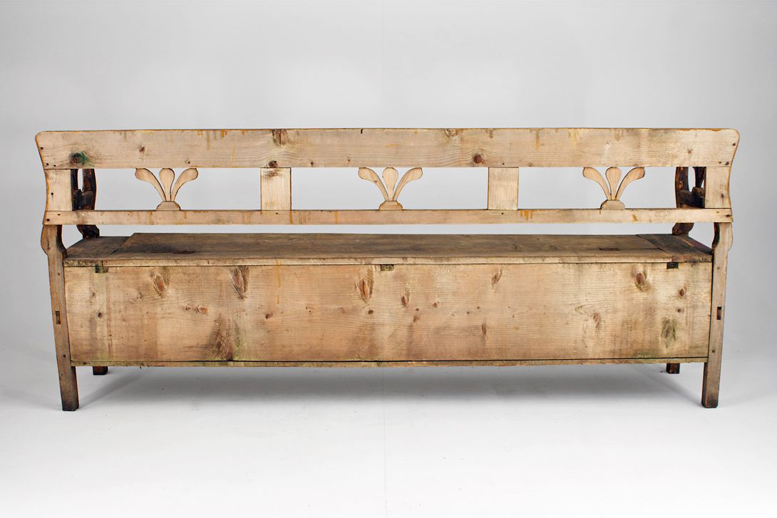 Foto Antique Wooden Kitchen Bench Bohemian Countryside