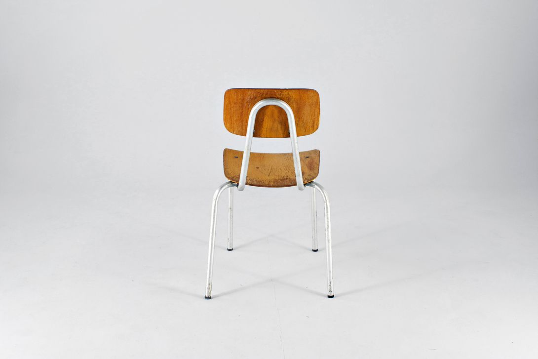 Foto Wooden Hospital Chair with Aluminium Frame, Germany 1950