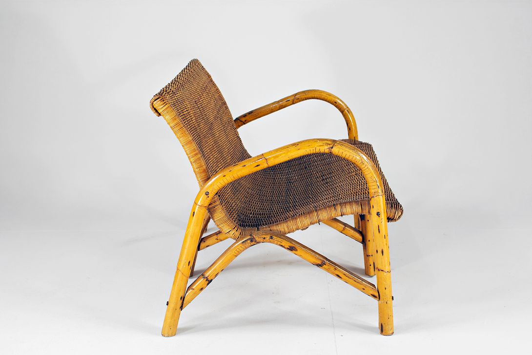 Foto Antique Bamboo Deck Sofa 1930