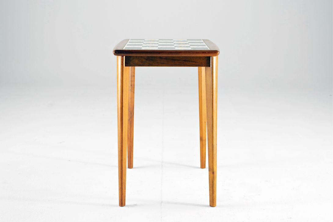 Foto Wooden Side Table Squared Tiles 50&#8217;s h50x47x34