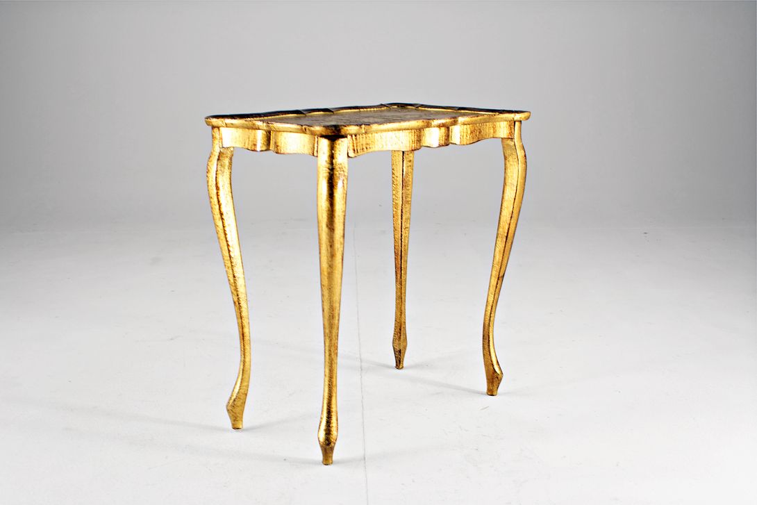 Foto Gold Wooden Baroque Style Side Table h60x55x35