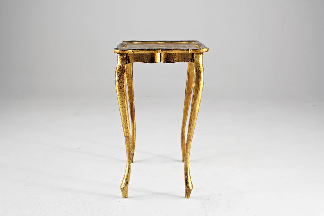 Foto Gold Wooden Baroque Style Side Table h60x55x35
