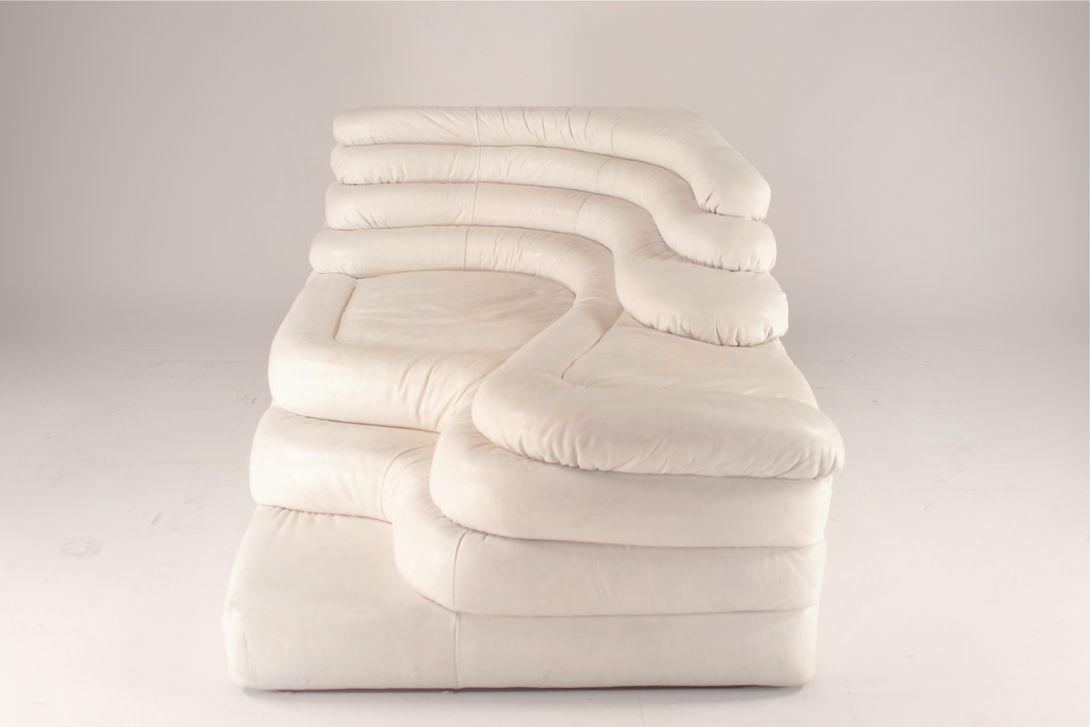 Foto DS-1025 Terazza Sofa White Leather h66x155x86