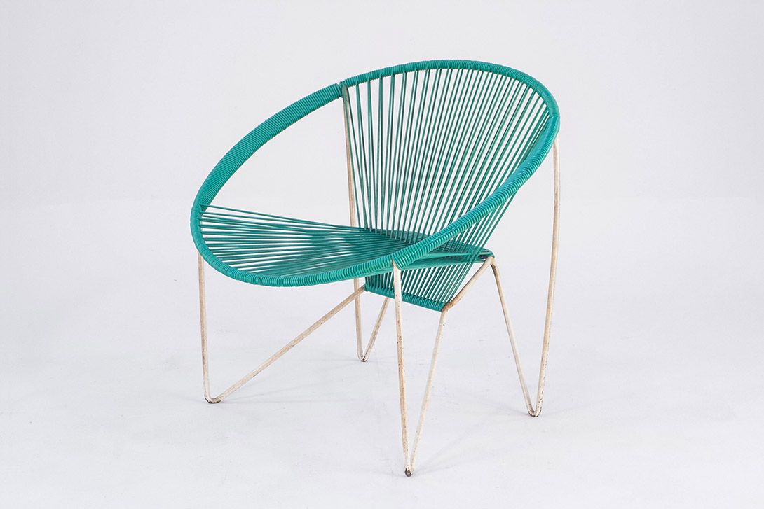 Foto Rubber Cord Garden Chair 1969 Green
