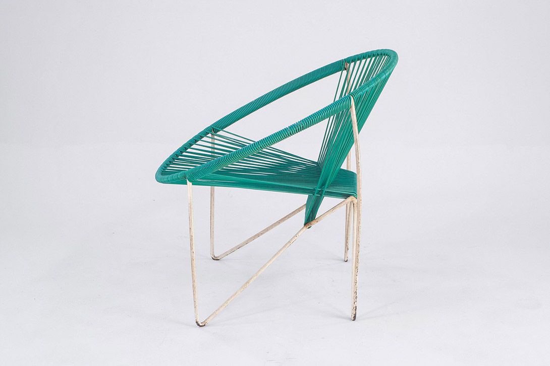 Foto Rubber Cord Garden Chair 1969 Green