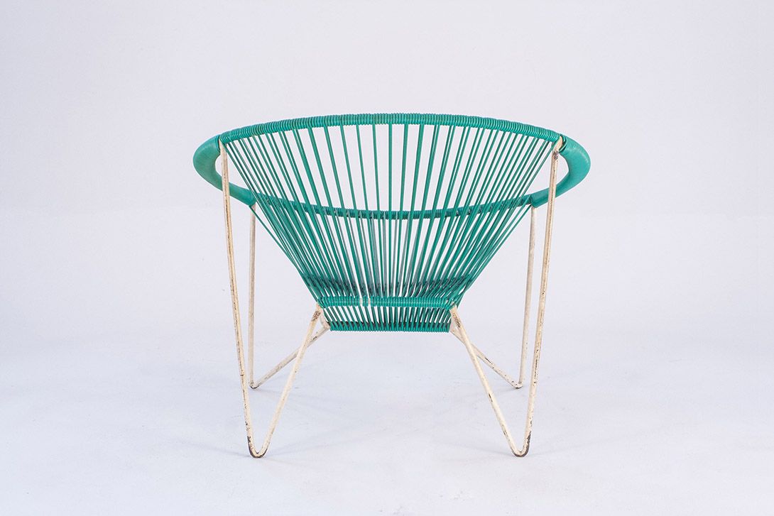 Foto Rubber Cord Garden Chair 1969 Green