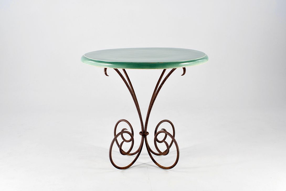 Foto Iron Garden Table with Green Top h73x80