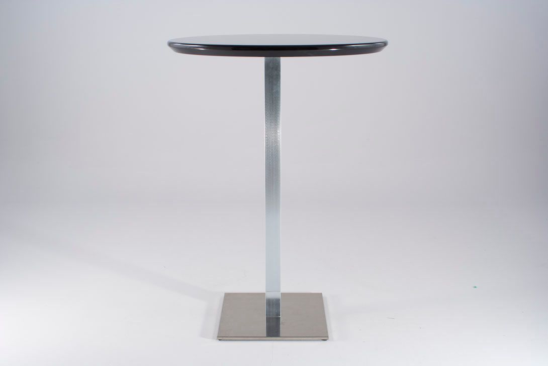 Foto (33501) High Table with Squared Base and Black Round Top h110x80
