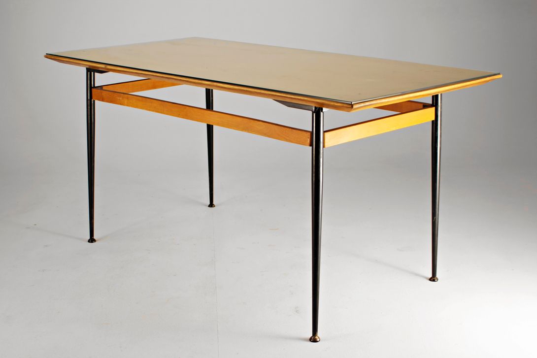 Foto Dining Table Glass Top Italy 1956 h80x160x80