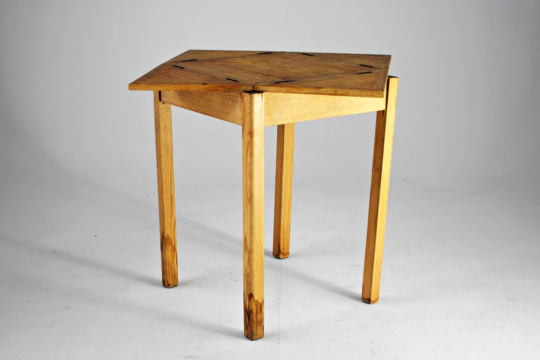 Foto Wooden Kitchen Table with Folding Top h78x55-70