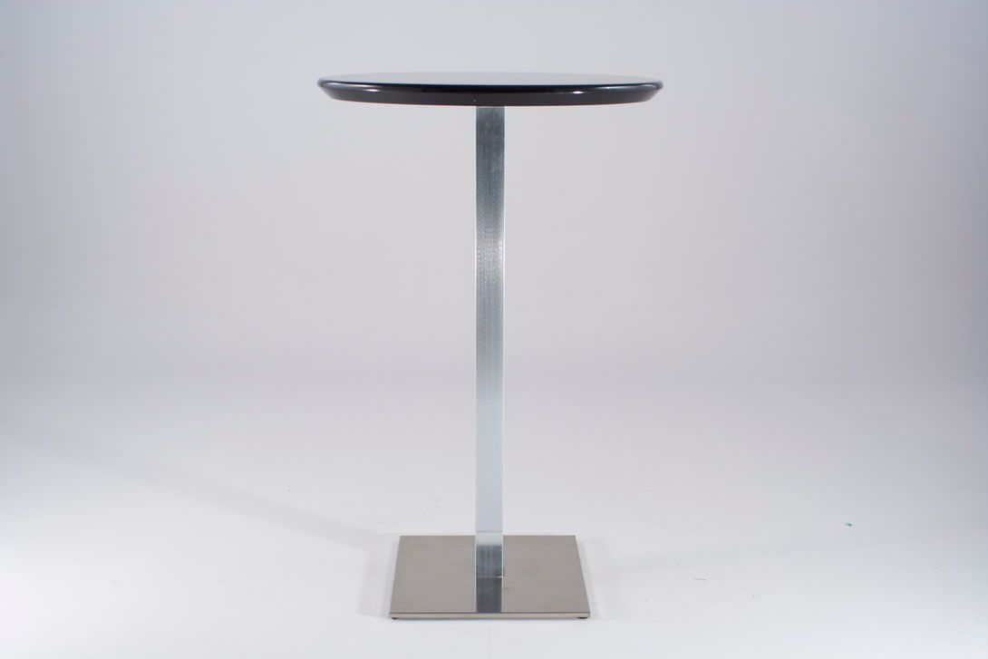 Foto (33486) High Table with Squared Base and Black Round Top h110x70