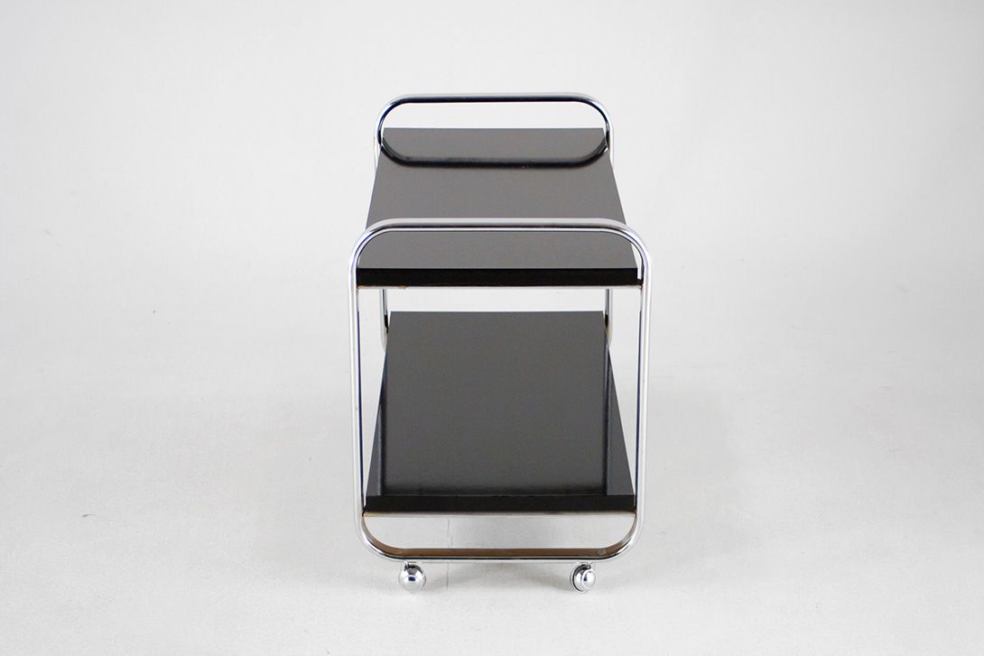 Foto Side Table Serving Cart Black &#038; Chrome h60x83x42