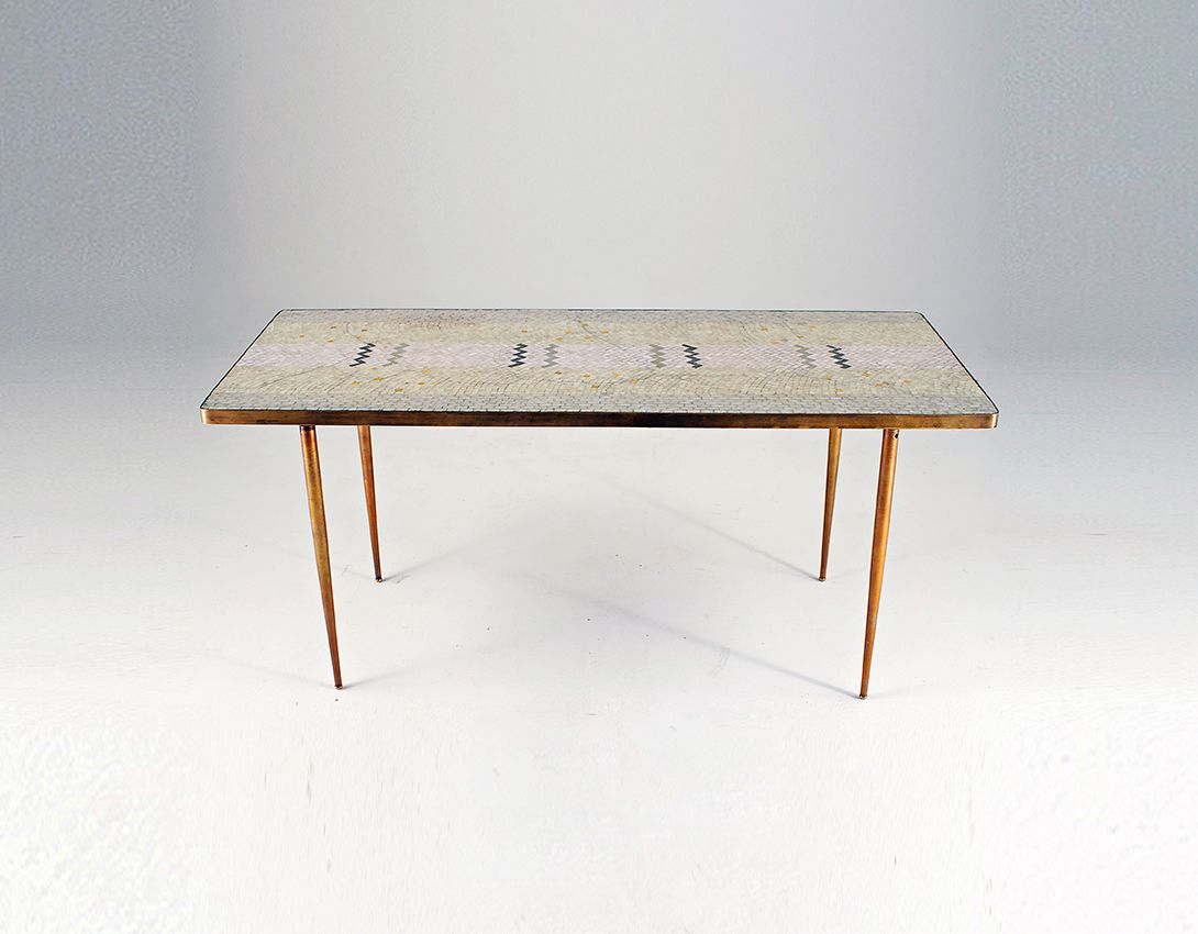 Foto Berthold Müller Mosaic Coffee Table Brass 1956 h58x126x53