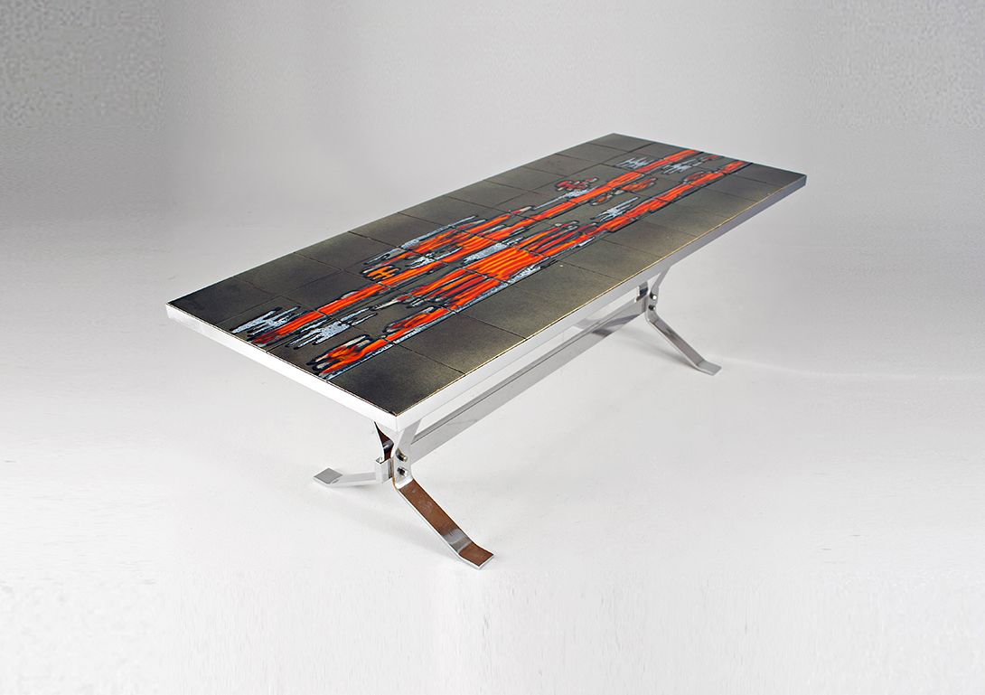 Foto Fat Lava Chrome Coffee Table 1961 h52x155x63