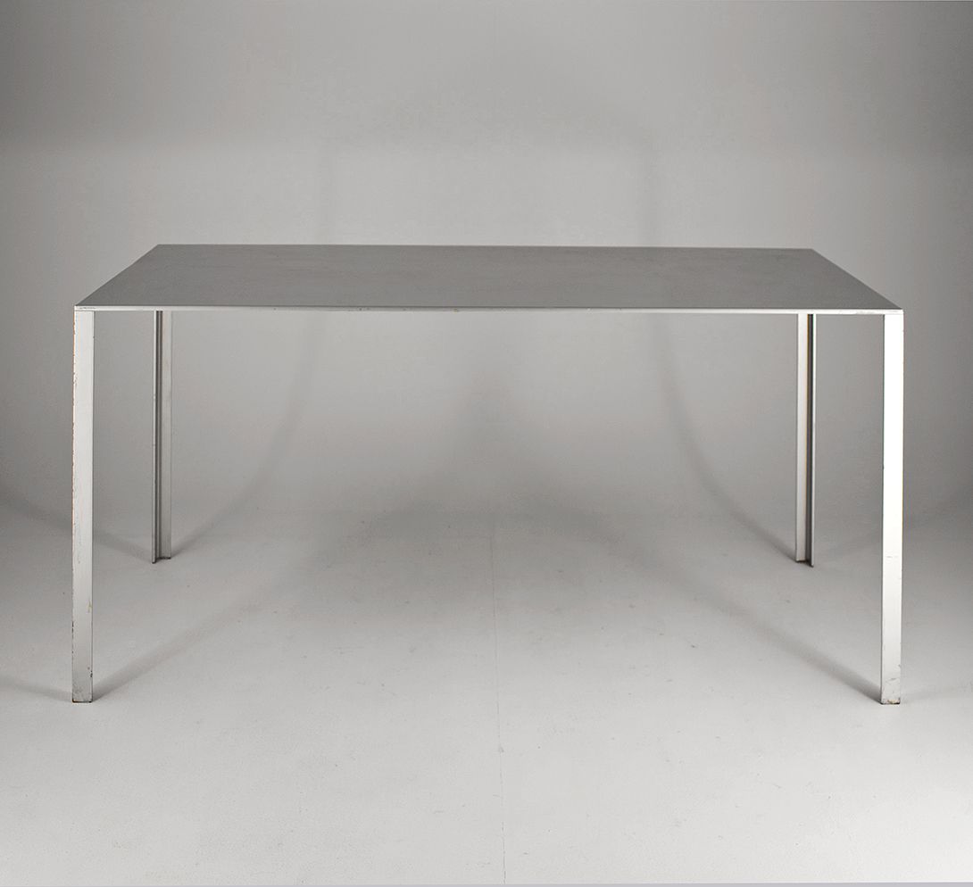 Foto Silver Metal Dining Table h72x190x90