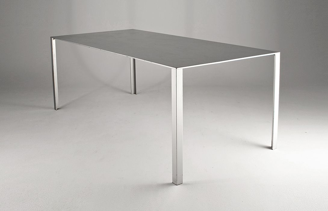 Foto Silver Metal Dining Table h72x190x90