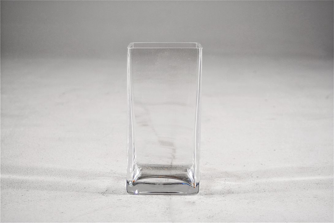 Foto Plain High Glass Table Vase Square Form h20