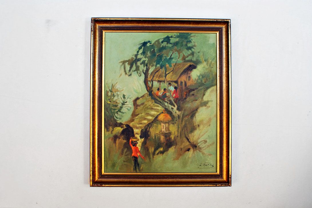 Foto Oil Painting Asian Village Life h60x50 27E6