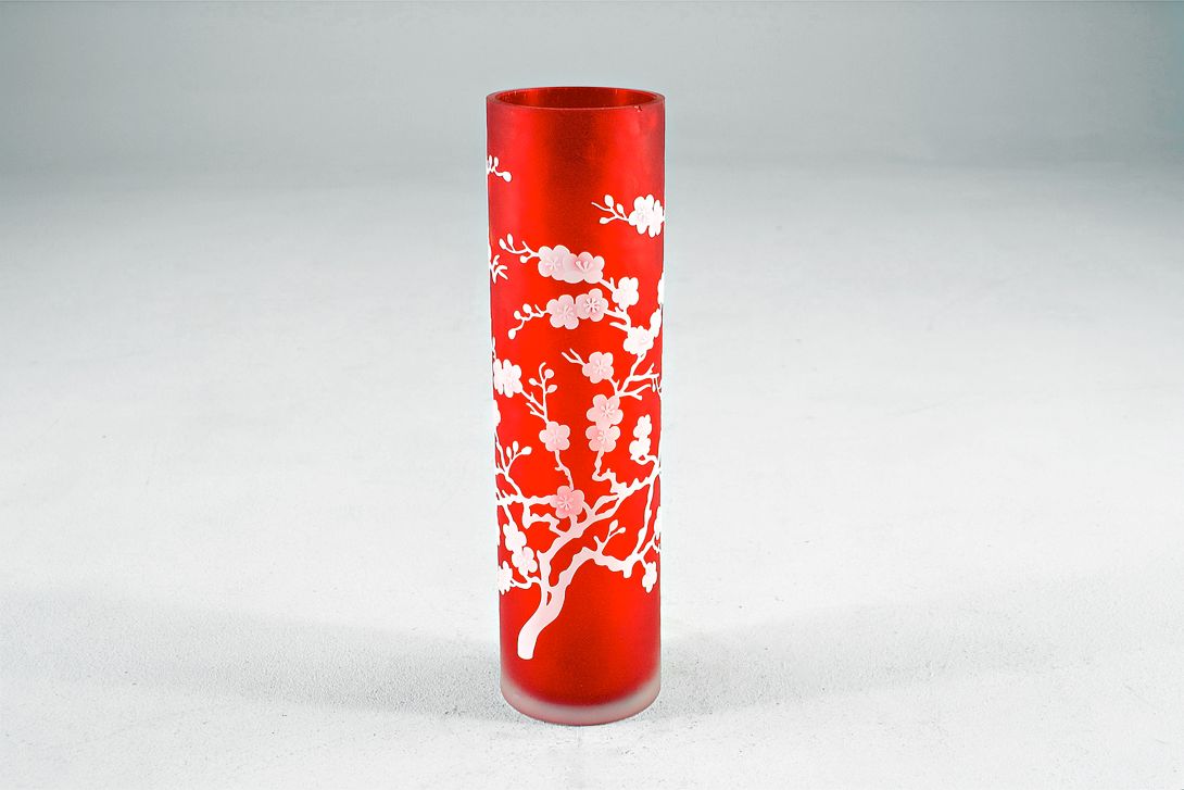 Foto Table Vase Glass Flowers h40