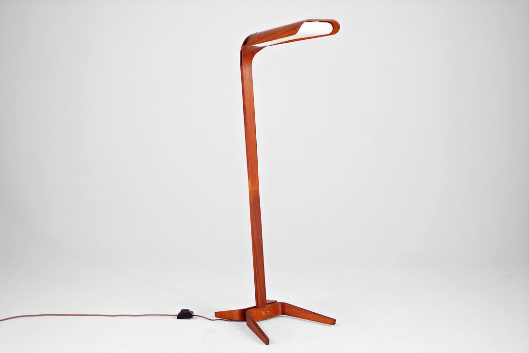 Foto Teak Danish Floor Lamp Streetstyle 1961 h120 G1+