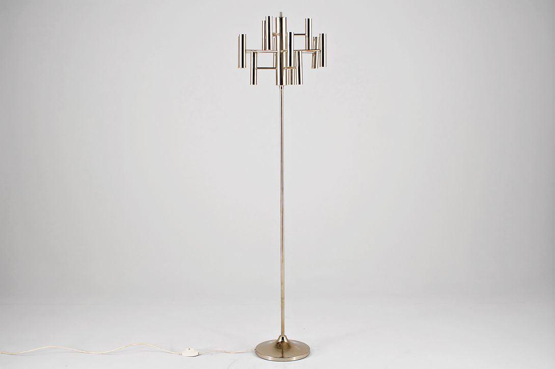 Foto Floor Lamp Mid-Century Nickelplated h160 A2