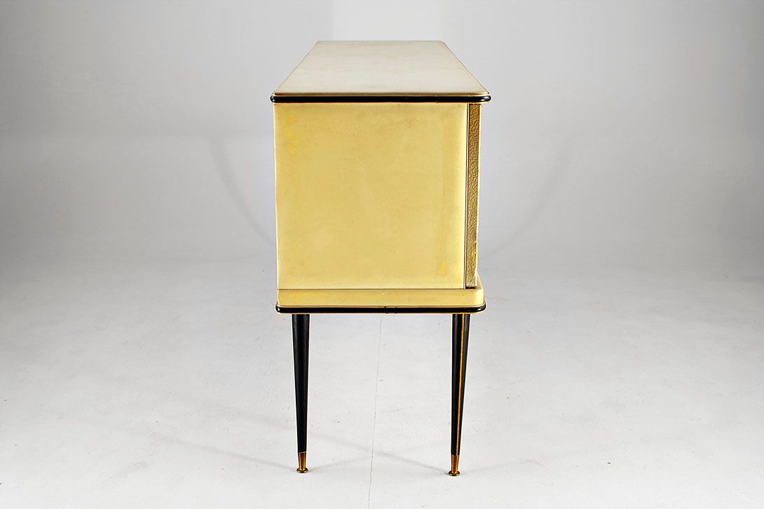 Foto Mascagni Italian Leather and Glass Sideboard 1954 w183