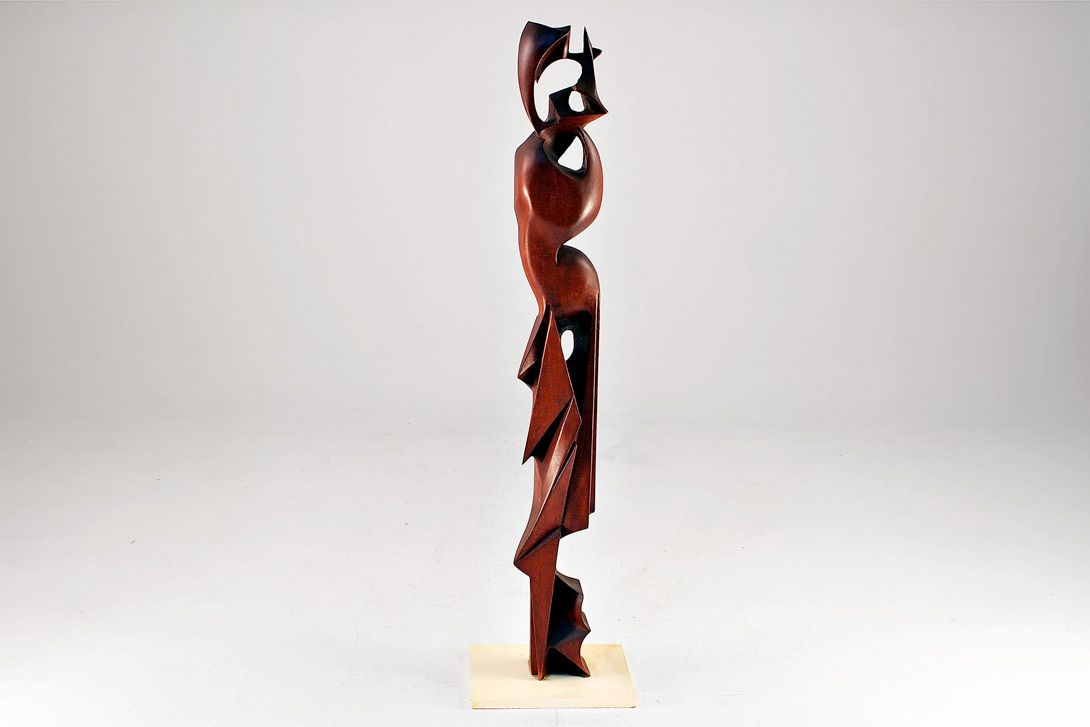 Foto Tall Expressive &#038; Energetic Wooden Carved Sculpture Ibiza 1961