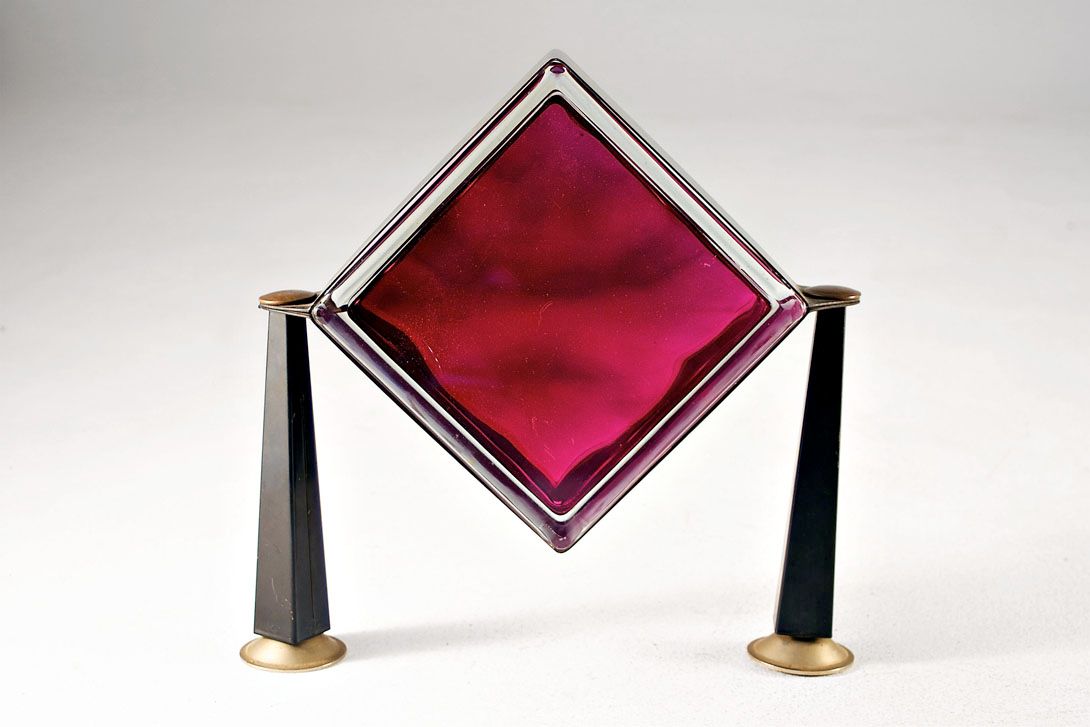 Foto Purple Square Diamond Glass Sculpture