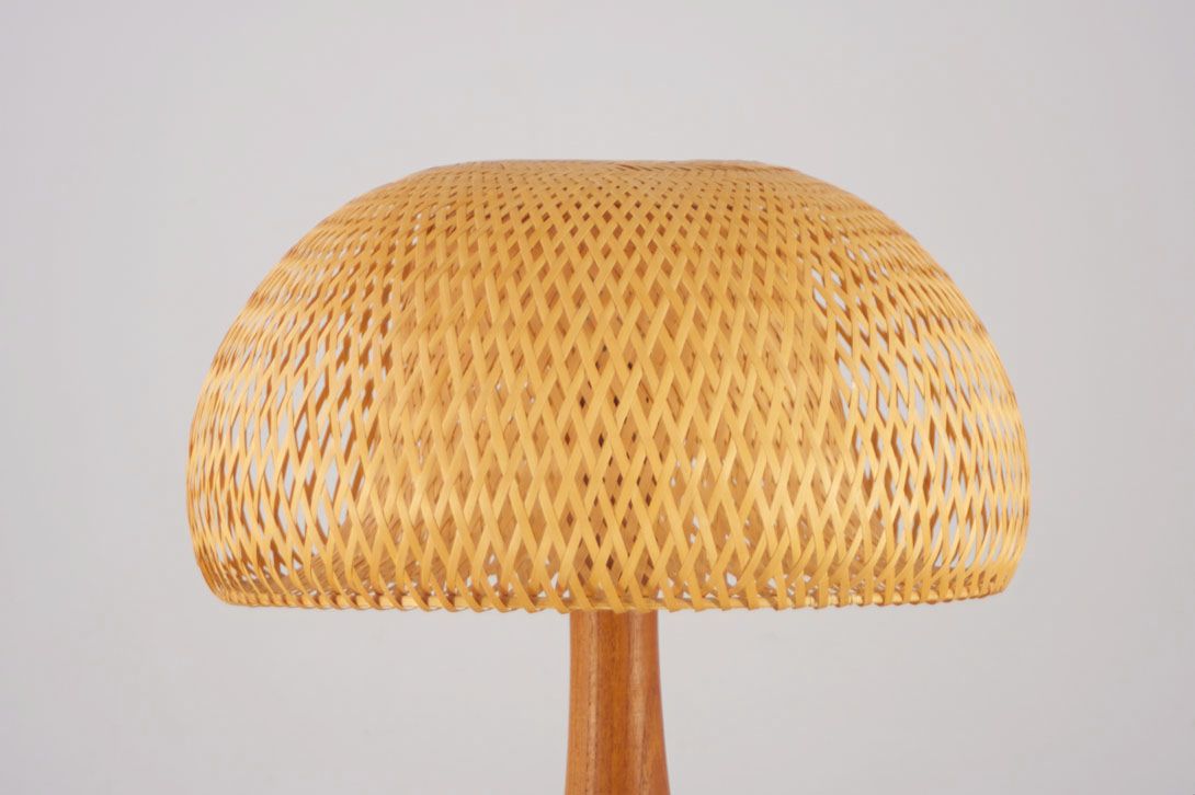 Foto Desk Lamp Danish Teak Reed Braided Shade h60