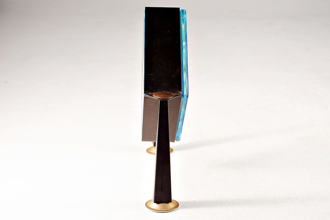 Foto Turquoise Square Diamond Glass Sculpture