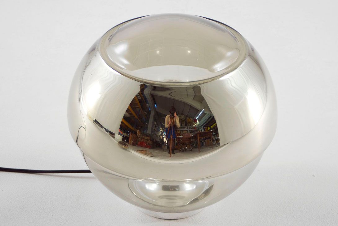 Foto Bubble Lamp Glass Chrome Italy 1967 h30