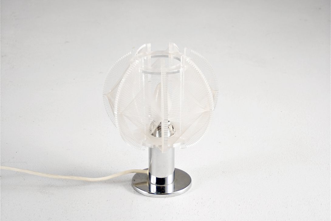 Foto Desk Lamp Acrylic Nylon Strips 1967 h25