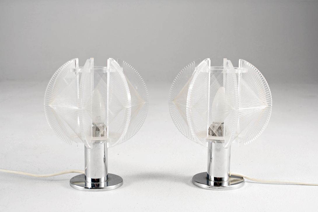 Foto Desk Lamp Acrylic Nylon Strips 1967 h25